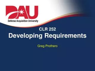 CLR 252 Developing Requirements