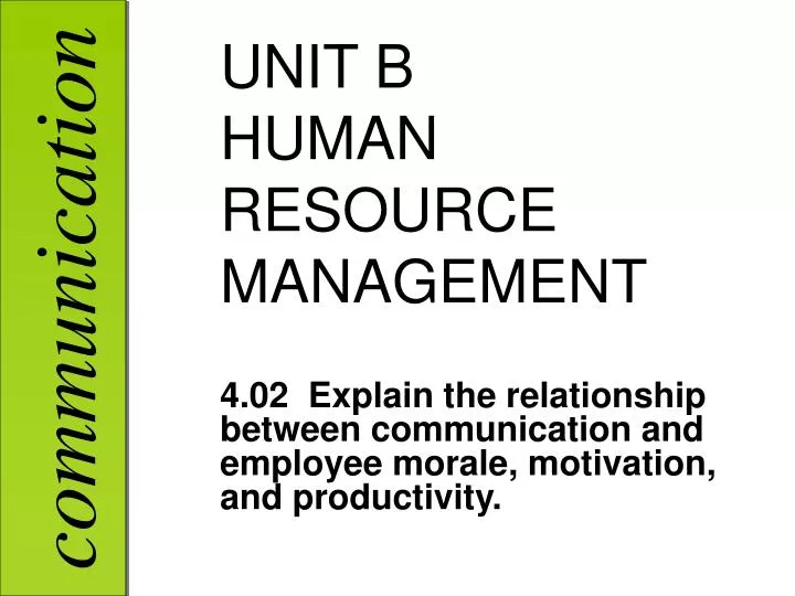 unit b human resource management