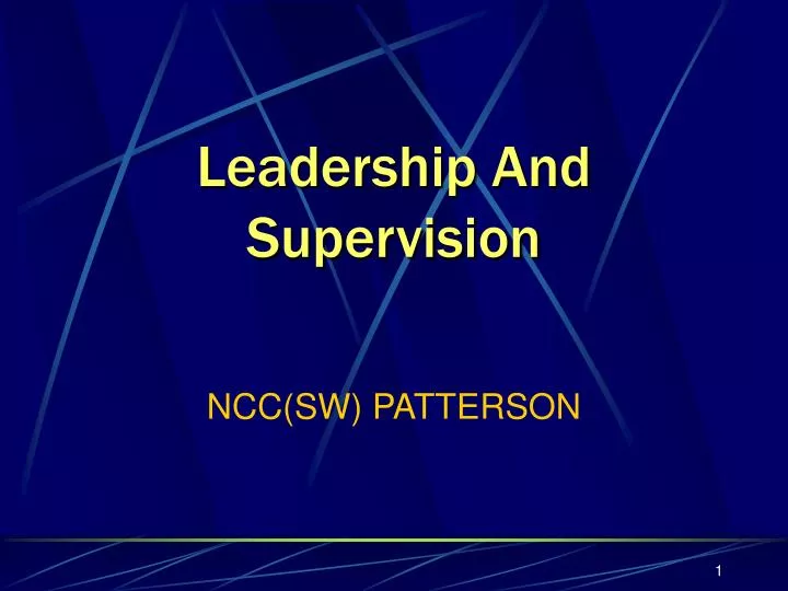 leadership and supervision