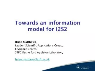 Towards an information model for I2S2