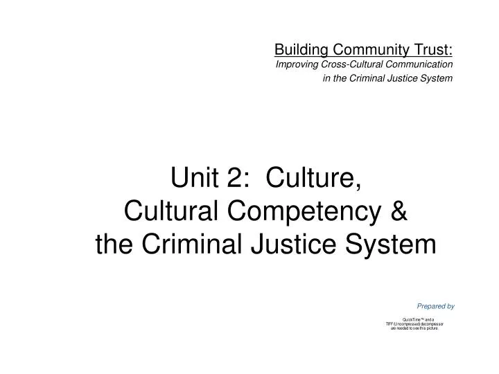 unit 2 culture cultural competency the criminal justice system