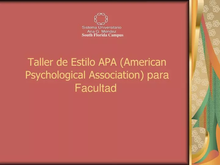 taller de estilo apa american psychological association para facultad