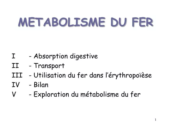 metabolisme du fer