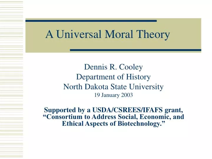 a universal moral theory