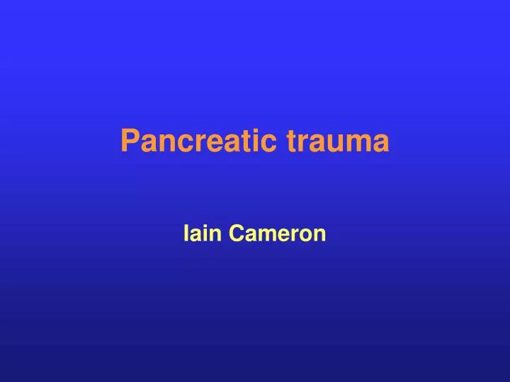 pancreatic trauma