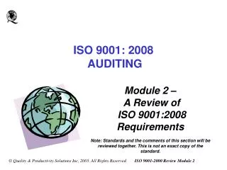 ISO 9001: 2008 AUDITING
