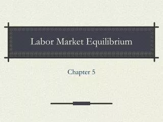 Labor Market Equilibrium
