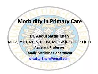 Morbidity in Primary Care