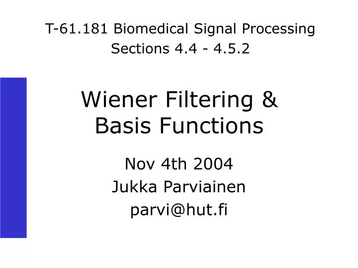 wiener filtering basis functions