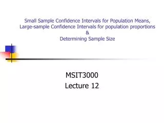 MSIT3000 Lecture 12