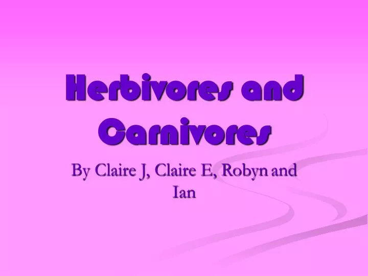 herbivores and carnivores