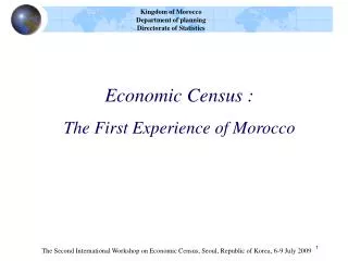 Economic Census : The First Experience of Morocco