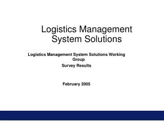 Logistics Management System Solutions