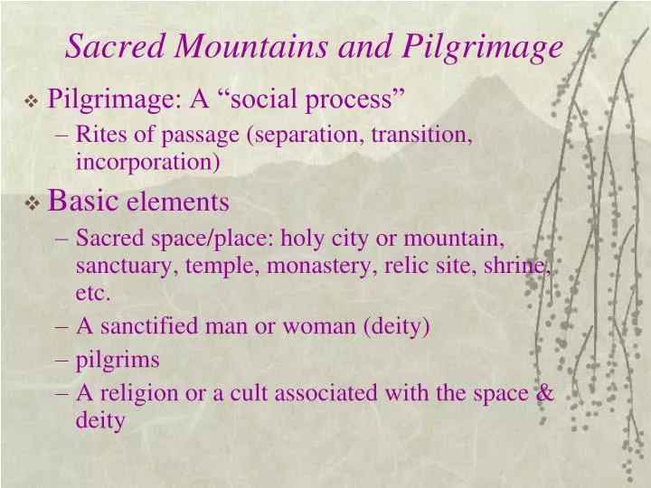 sacred mountains and pilgrimage