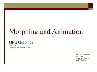 Morphing and Animation