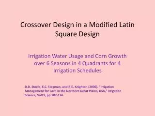 Crossover Design in a Modified Latin Square Design