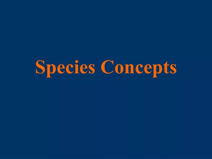 species concepts