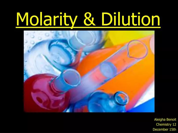 molarity dilution