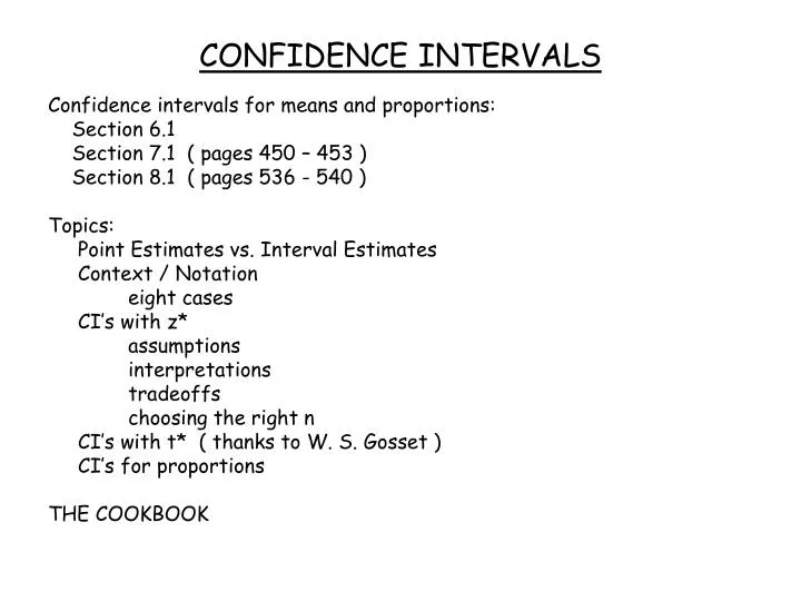 confidence intervals