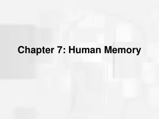 Chapter 7: Human Memory