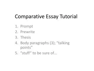 Comparative Essay Tutorial