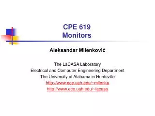 CPE 619 Monitors