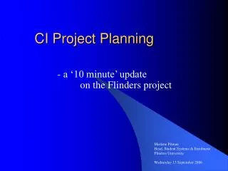 CI Project Planning