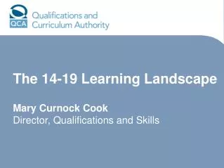 The 14-19 Learning Landscape Mary Curnock Cook Director, Qualifications and Skills