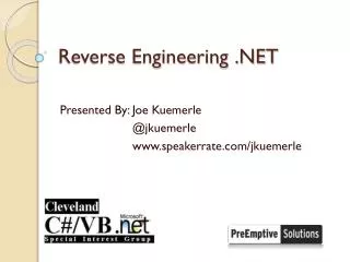 Reverse Engineering .NET