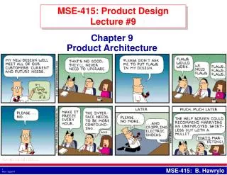 MSE-415: Product Design Lecture #9