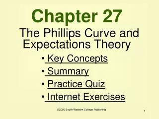 Chapter 27 The Phillips Curve and Expectations Theory