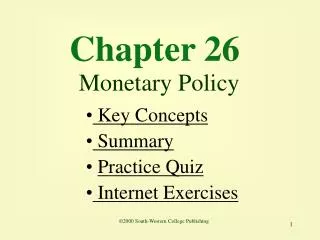 Chapter 26 Monetary Policy