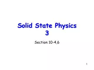 Solid State Physics 3
