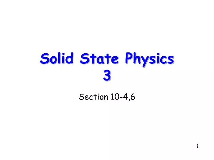 solid state physics 3