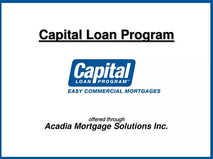 capital loan program