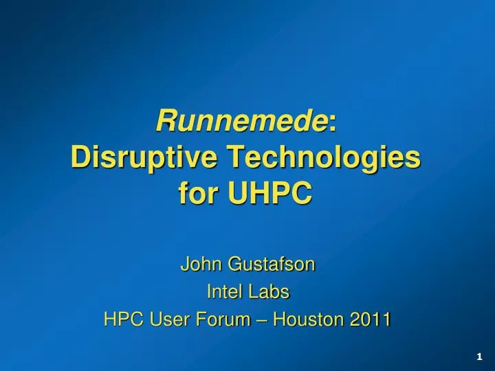 runnemede disruptive technologies for uhpc