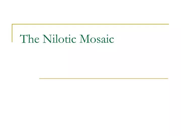 the nilotic mosaic