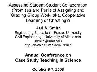 Assessing Student-Student Collaboration (Promises and Perils of Assigning and Grading Group Work, aka, Cooperative Learn