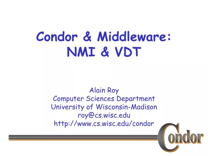 condor middleware nmi vdt
