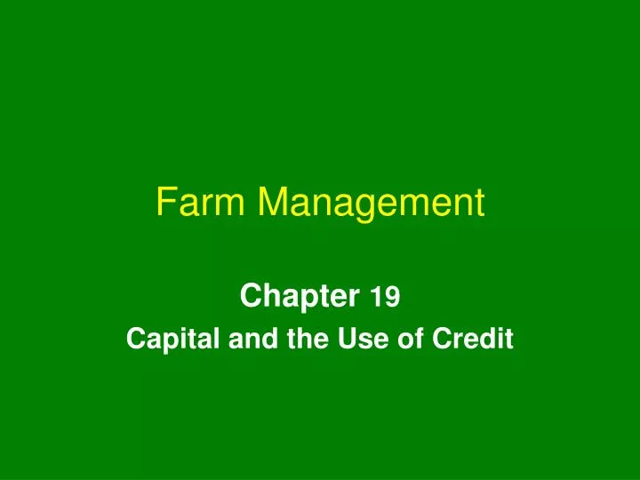 farm management