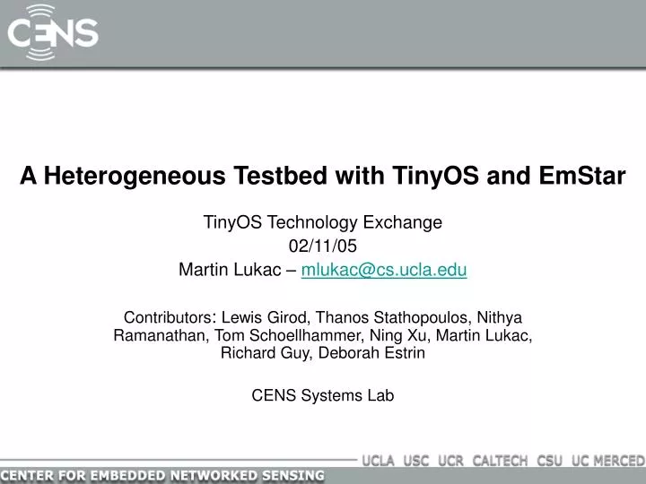 a heterogeneous testbed with tinyos and emstar