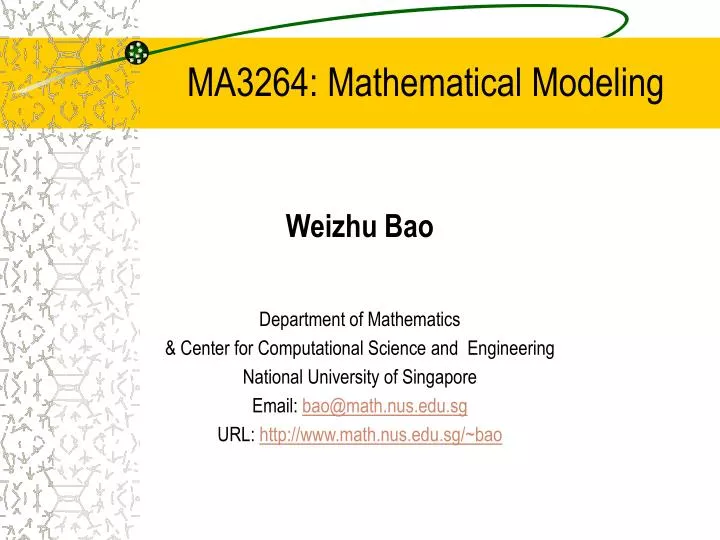 ma3264 mathematical modeling