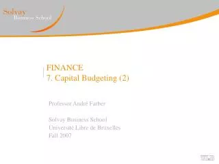 FINANCE 7. Capital Budgeting (2)
