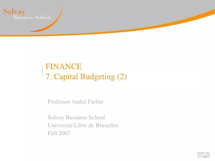 finance 7 capital budgeting 2