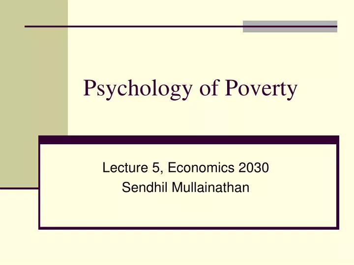 psychology of poverty