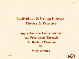 Individual &amp; Group Process Theory &amp; Practice
