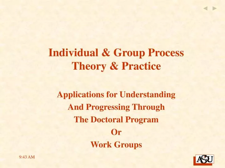 individual group process theory practice