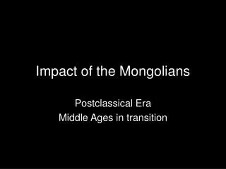 Impact of the Mongolians
