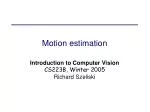 Motion estimation - slide 1