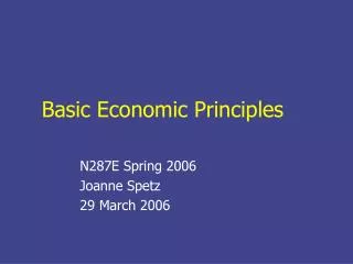Basic Economic Principles